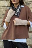 Boucle Fingerless Gloves Oatmeal Melange